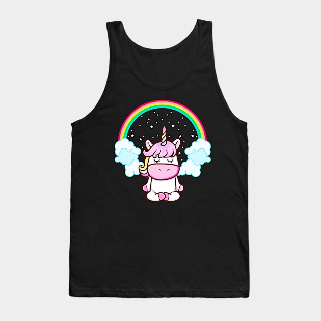 Yoga Unicorn Meditate Meditation Tank Top by E